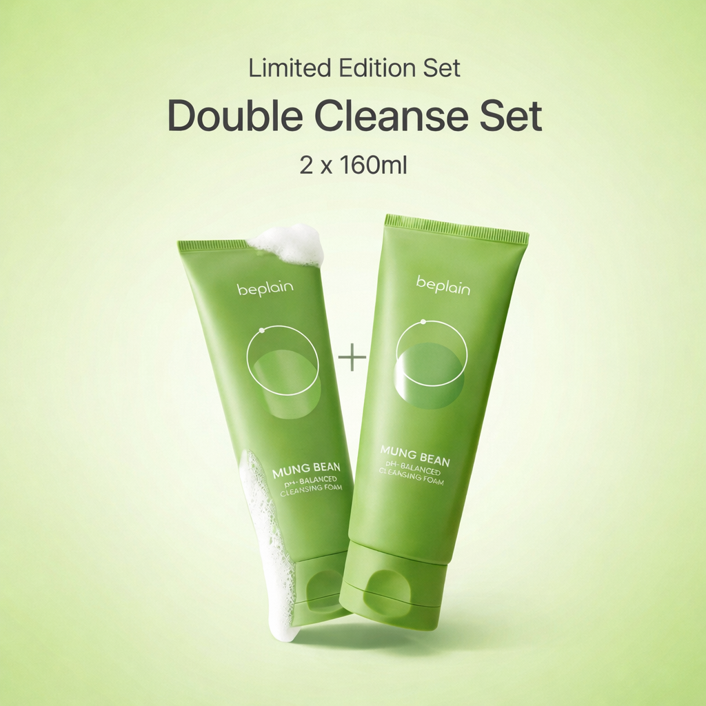 Beplain Mung Bean Double Cleanse Set (2x Foam 160ml) – Gentle Korean Cleanser