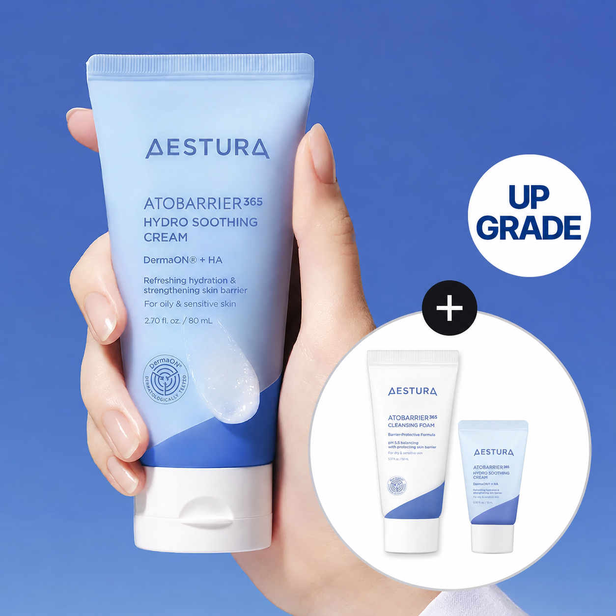 AESTURA Atobarrier365 Hydro Soothing Cream 80ml + Atobarrier365 Hydro Soothing Cream 10ml + Atobarrier365 Cleansing Foam 30g