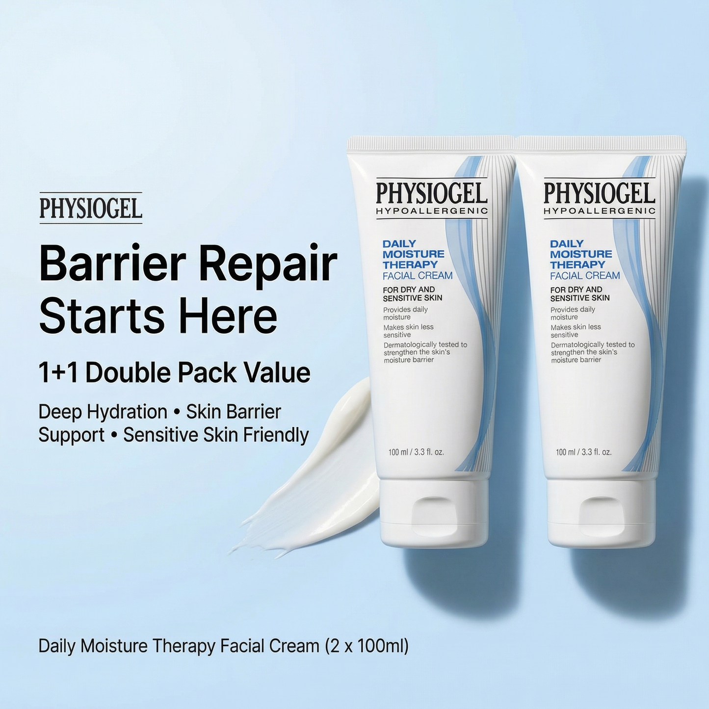 PHYSIOGEL Daily Moisture Therapy Facial Cream 1+1 Set (2 x 100ml)